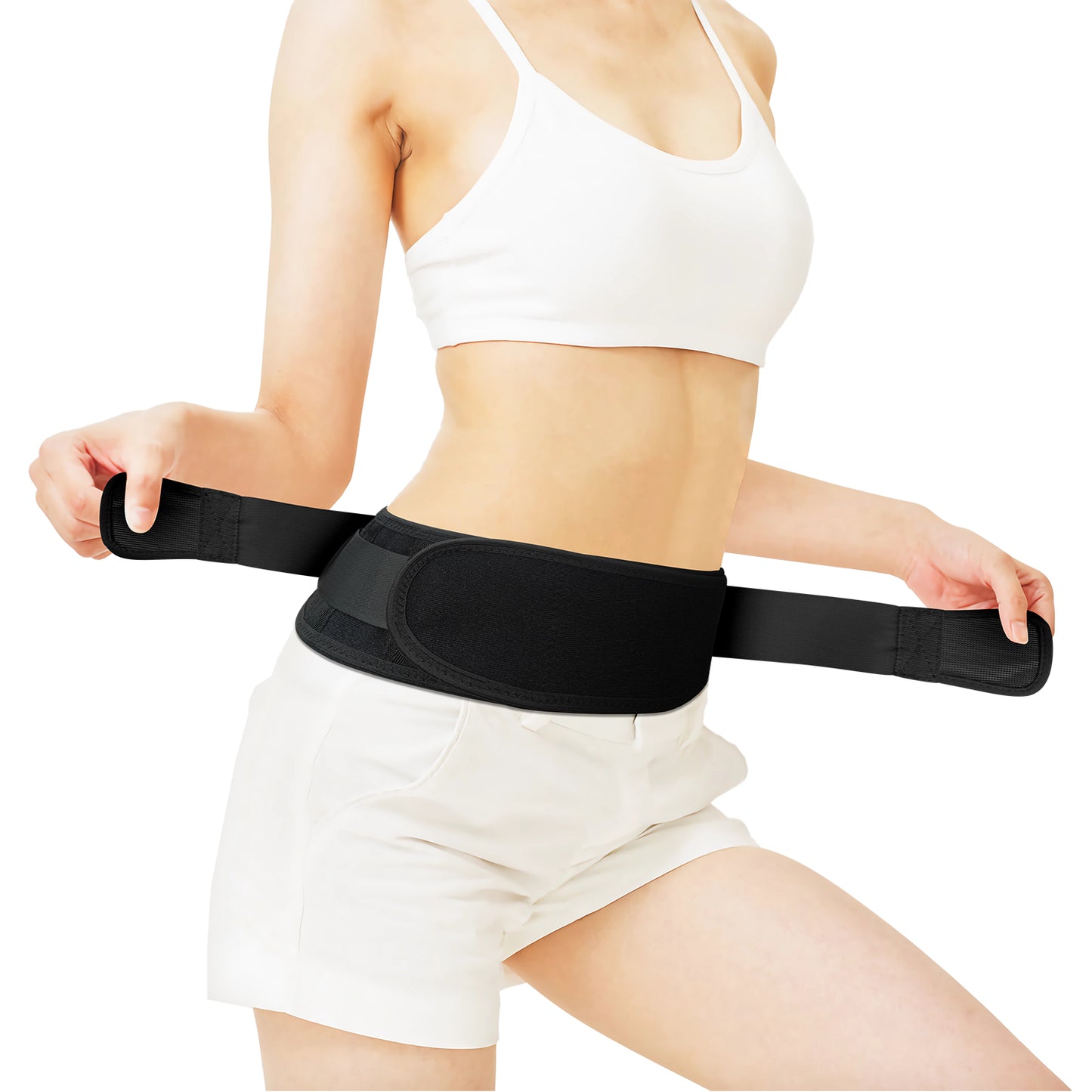 Breathable Slim Back Brace Belt for Men and Women Under Clothes - Lightweight and Thin Lumbar Support for Lower Back Pain, Sciatica, Herniated Disc and Scoliosis Relief, Dual Adjustable Compression