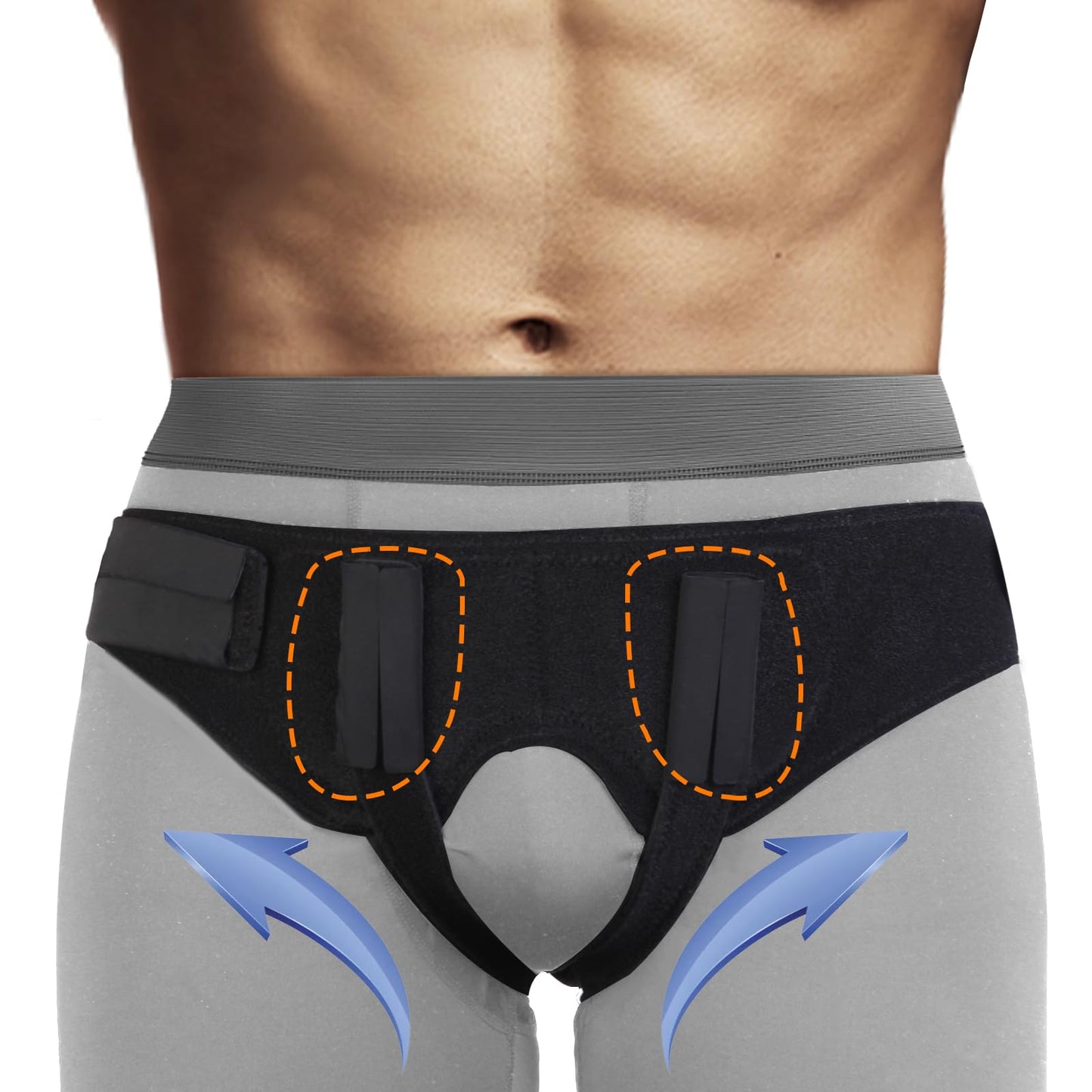 Universal Hernia Belt for Men Women: CutToFit Double/Single Inguinal/Sports Hernia Truss Left Right Rupture Support w/ Ergonomic Groin Straps 4 Compression Pad|Pre&Post Surgery Pain Relief Rehab Brace