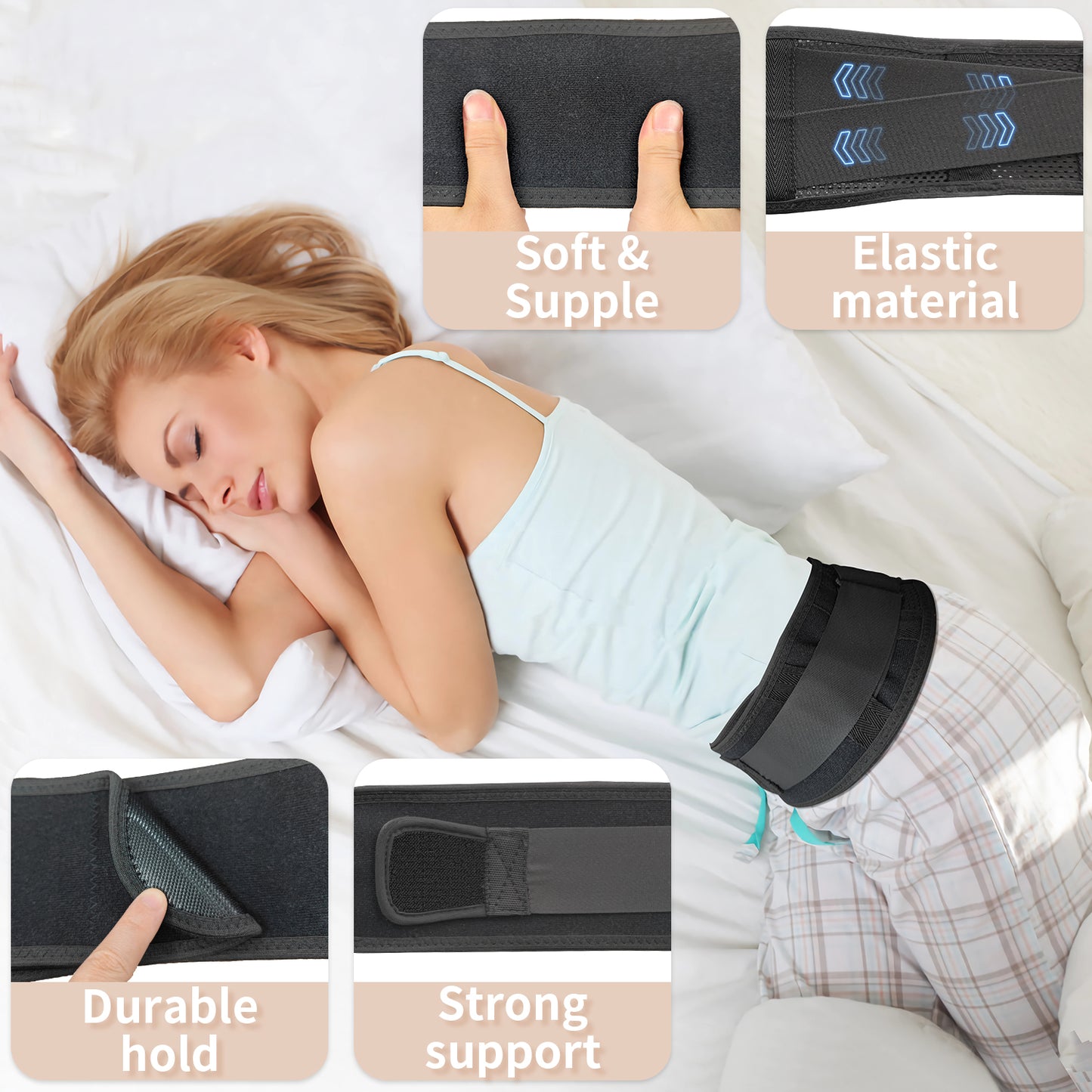 Breathable Slim Back Brace Belt for Men and Women Under Clothes - Lightweight and Thin Lumbar Support for Lower Back Pain, Sciatica, Herniated Disc and Scoliosis Relief, Dual Adjustable Compression