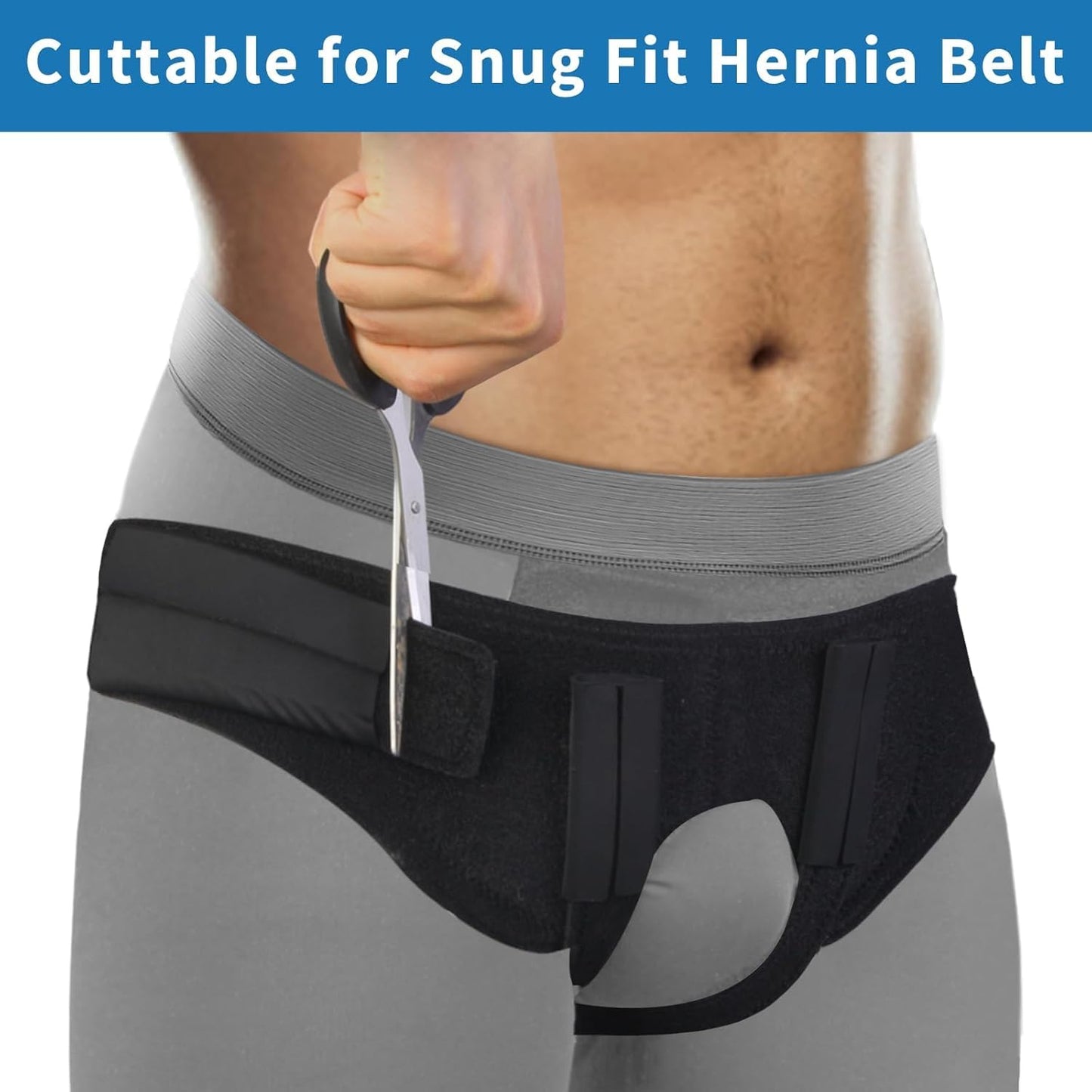 Universal Hernia Belt for Men Women: CutToFit Double/Single Inguinal/Sports Hernia Truss Left Right Rupture Support w/ Ergonomic Groin Straps 4 Compression Pad|Pre&Post Surgery Pain Relief Rehab Brace