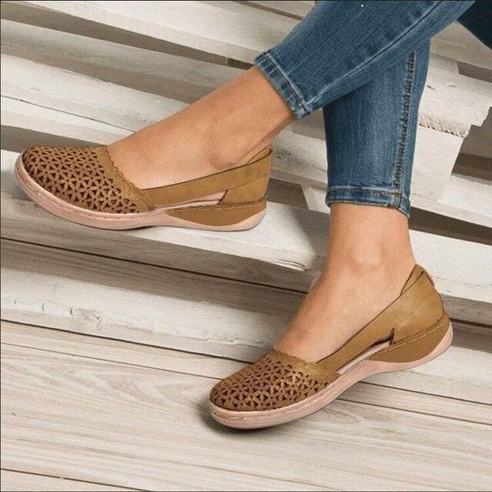 Loafers In Breathable Leather Comfortable Orthopedic Sandals Arch Support-Bunion