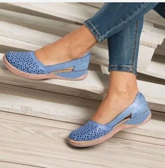 Loafers In Breathable Leather Comfortable Orthopedic Sandals Arch Support-Bunion
