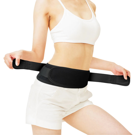 Breathable Slim Back Brace Belt for Men and Women Under Clothes - Lightweight and Thin Lumbar Support for Lower Back Pain, Sciatica, Herniated Disc and Scoliosis Relief, Dual Adjustable Compression