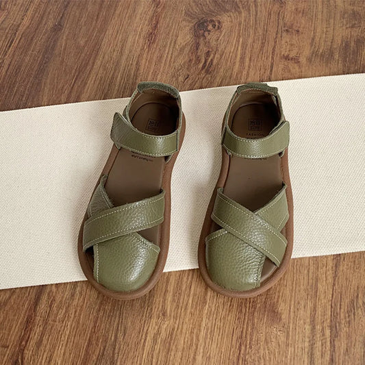 Women's Cross-strap Hollow Breathable Velcro Orthopedic   Sandals