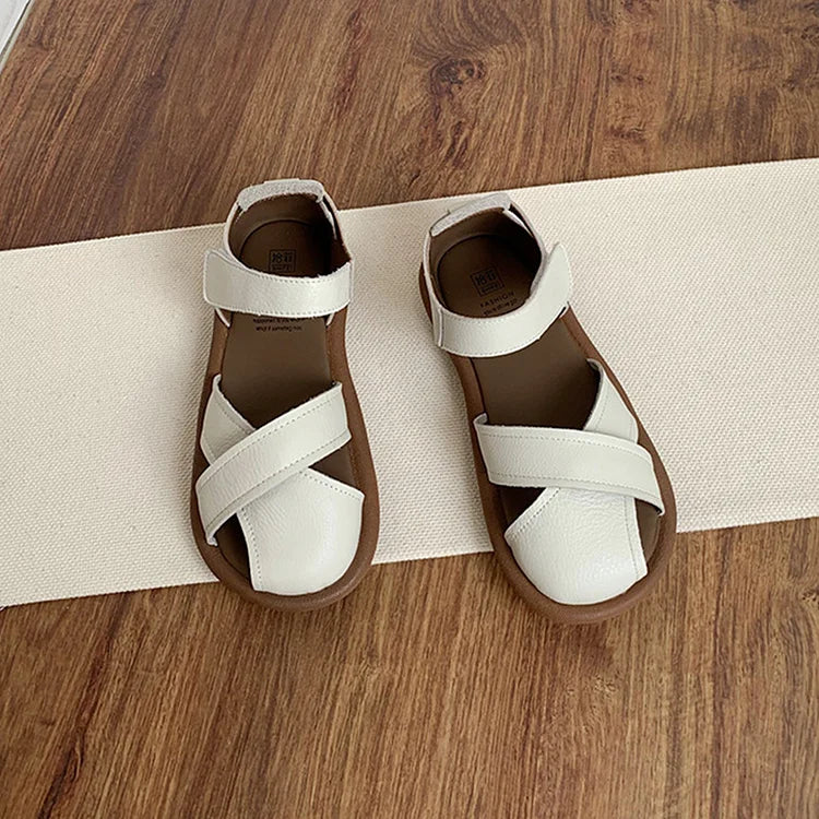 Women's Cross-strap Hollow Breathable Velcro Orthopedic   Sandals
