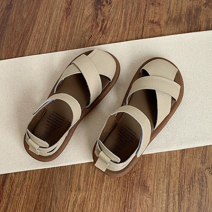 Women's Cross-strap Hollow Breathable Velcro Orthopedic   Sandals