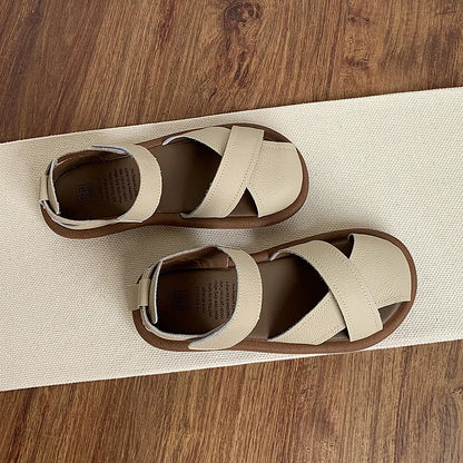 Women's Cross-strap Hollow Breathable Velcro Orthopedic   Sandals