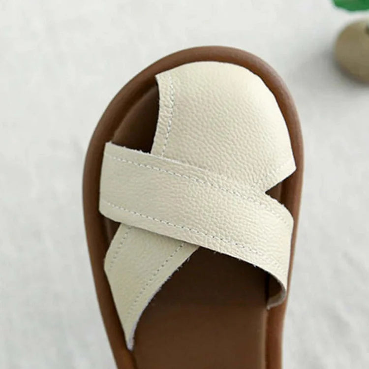 Women's Cross-strap Hollow Breathable Velcro Orthopedic   Sandals