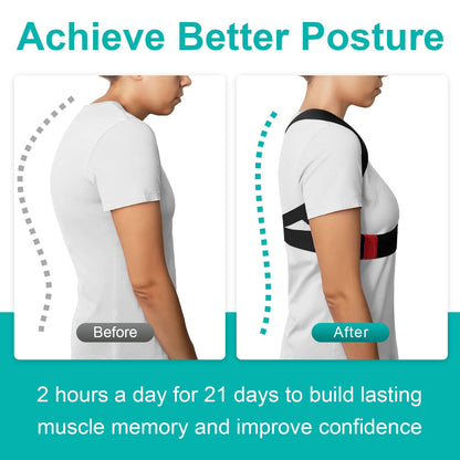 Breathable Posture Corrector for Women Men - Lightweight and Soft Upper Back Brace for Pain Relief from Shoulder, Neck, Clavicle/Upper Spine Straightener Support for Hunchback Bad Posture Under Clothes