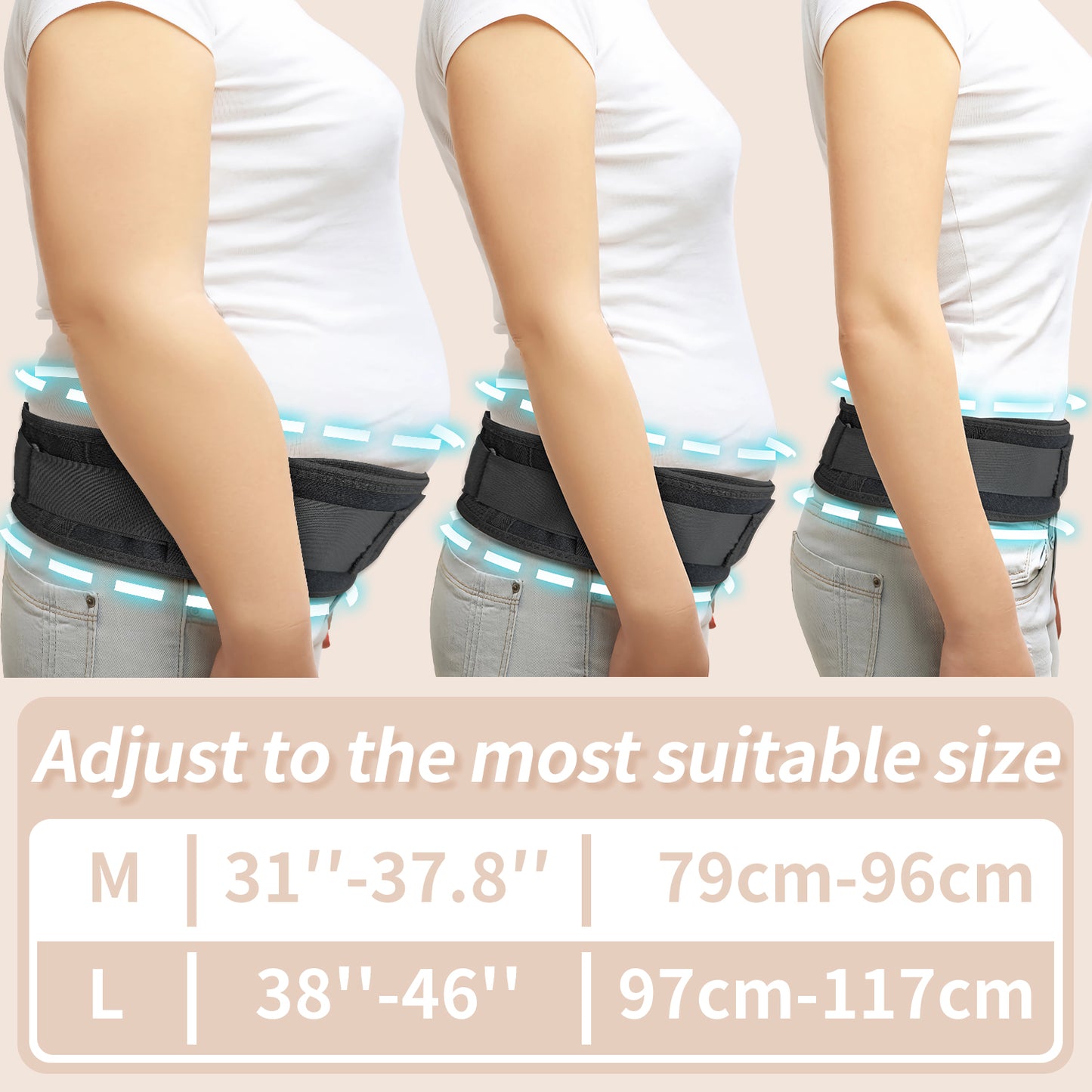 Breathable Slim Back Brace Belt for Men and Women Under Clothes - Lightweight and Thin Lumbar Support for Lower Back Pain, Sciatica, Herniated Disc and Scoliosis Relief, Dual Adjustable Compression