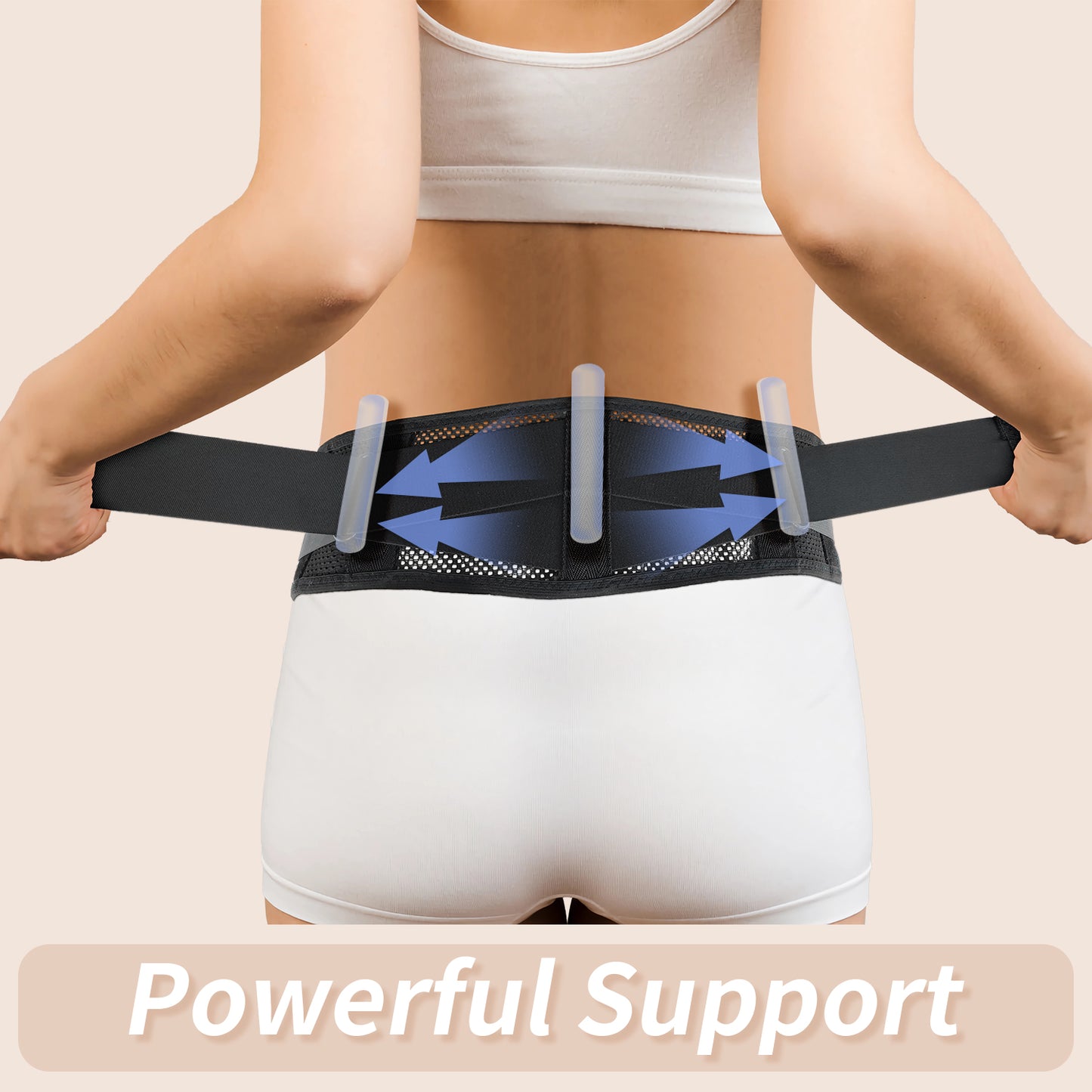 Breathable Slim Back Brace Belt for Men and Women Under Clothes - Lightweight and Thin Lumbar Support for Lower Back Pain, Sciatica, Herniated Disc and Scoliosis Relief, Dual Adjustable Compression
