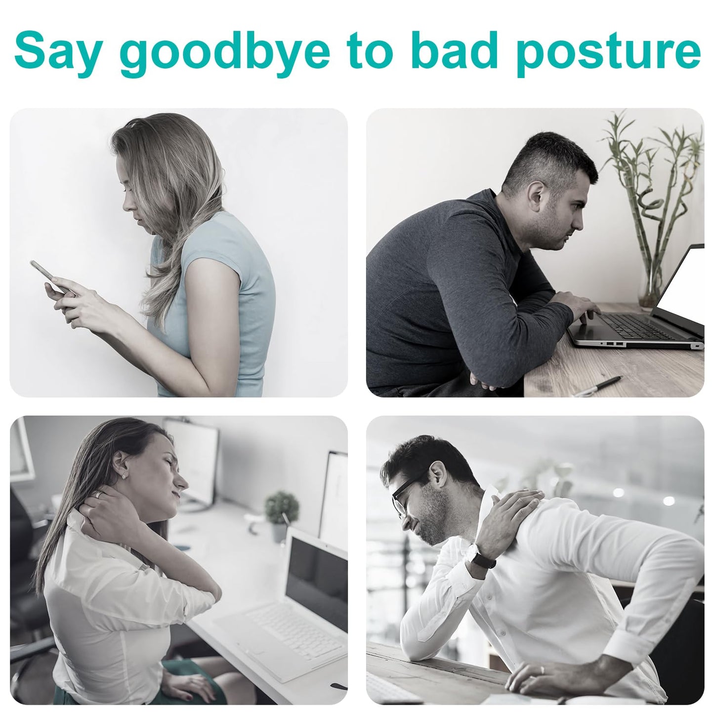 Breathable Posture Corrector for Women Men - Lightweight and Soft Upper Back Brace for Pain Relief from Shoulder, Neck, Clavicle/Upper Spine Straightener Support for Hunchback Bad Posture Under Clothes